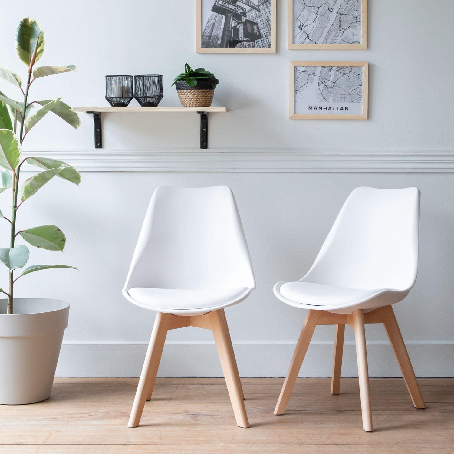 STÜHLE Nora Weiß 2er-Set - Weiß, Kunststoff (49/81/52cm) - Happy Garden