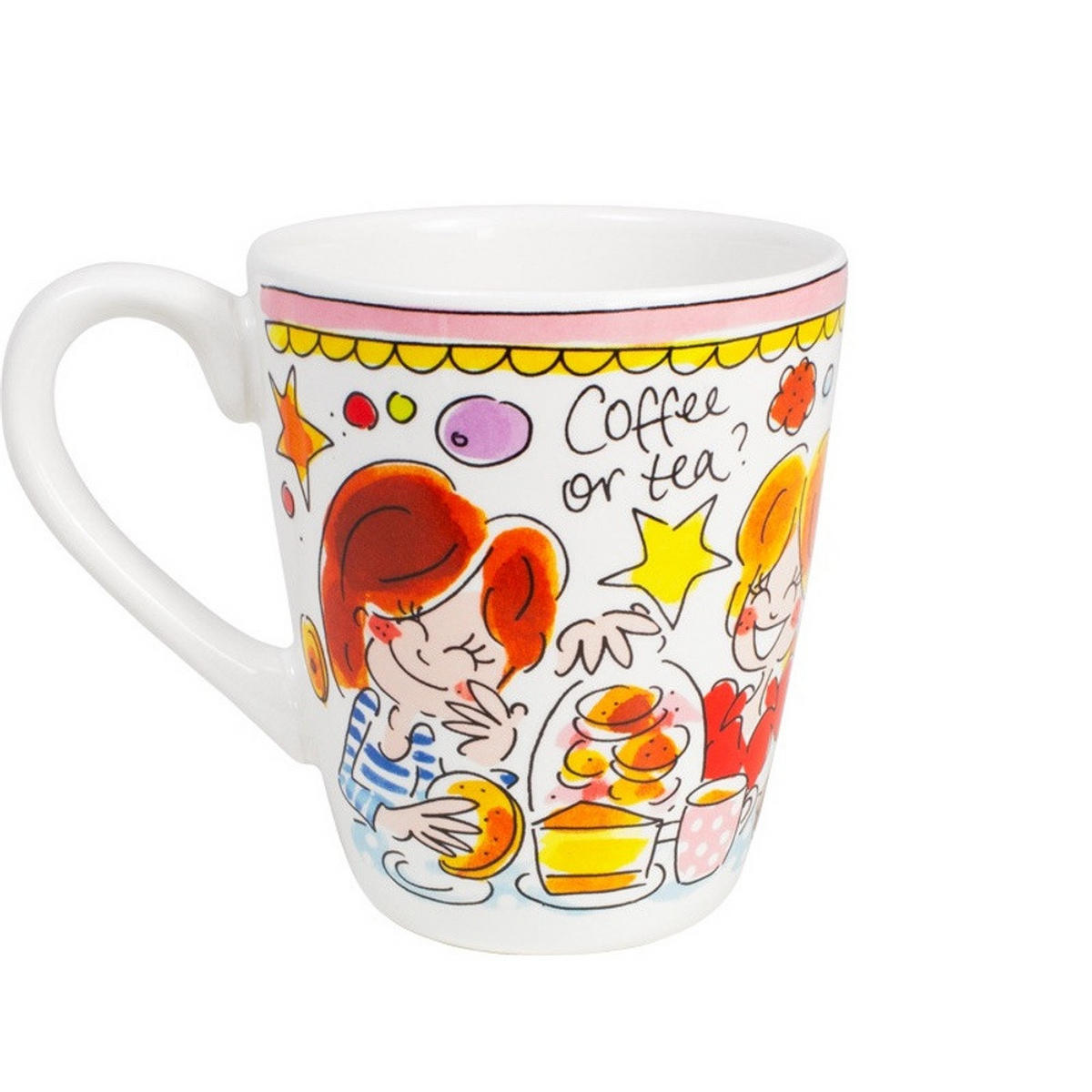 BECHER Rosa Rand in Bunt - 350 ml - Multicolor, Keramik (0.35L) - Blond Amsterdam