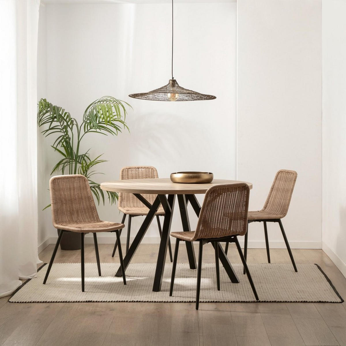 GARTENSTUHL Noah Natürlich 45 cm x 84 cm 4er-Set - Naturfarben, Kunststoff (45/84/56cm) - Klast Home