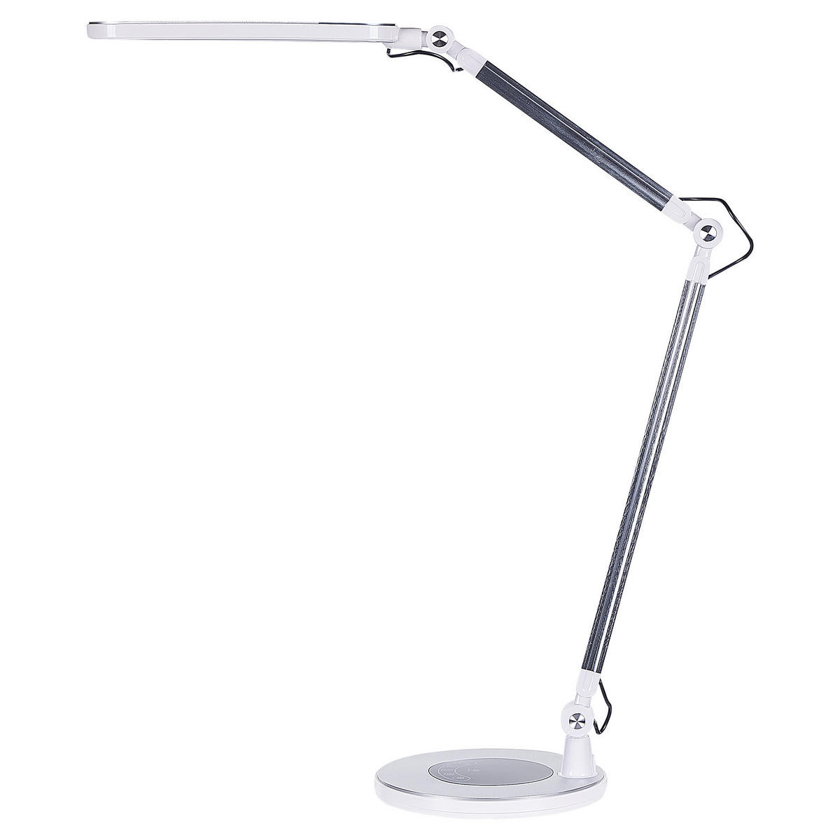 SCHREIBTISCHLAMPE Grus 20/30/80 cm - Silberfarben, Metall (20/30/80cm) - Beliani