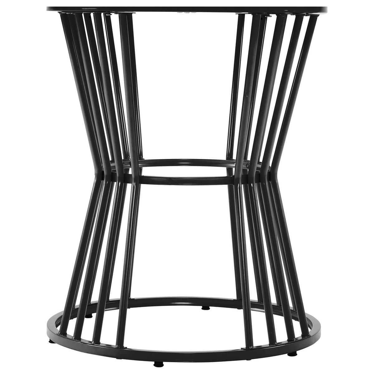 ESSTISCH 100x100x75 cm in Weiß und Schwarz aus MDF mit Marmormuster auf schwarzem Metallgestell - Schwarz, Holzwerkstoff (100/100/75cm) - Modfu