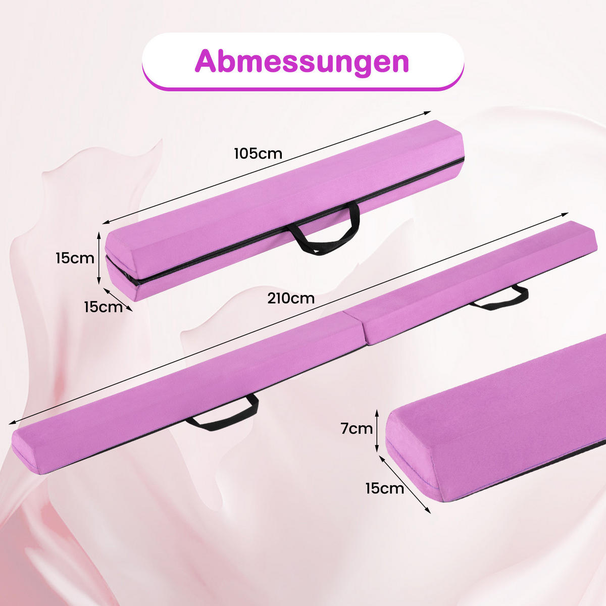 SCHWEBEBALKEN Lila - Lila, Textil (15/210cm) - COSTWAY