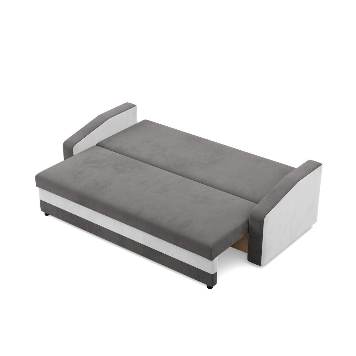 SOFA 3-SITZER MIT SCHLAFFUNKTION ORION, Grau + Weiß - Weiß/Grau, Textil (220/85/92cm)