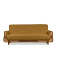 3-SITZER-SCHLAFSOFA GUSTAVO II mit Armlehnen, Gelb - Gelb, Holz/Holzwerkstoff (230/98/98cm) - KONSIMO®