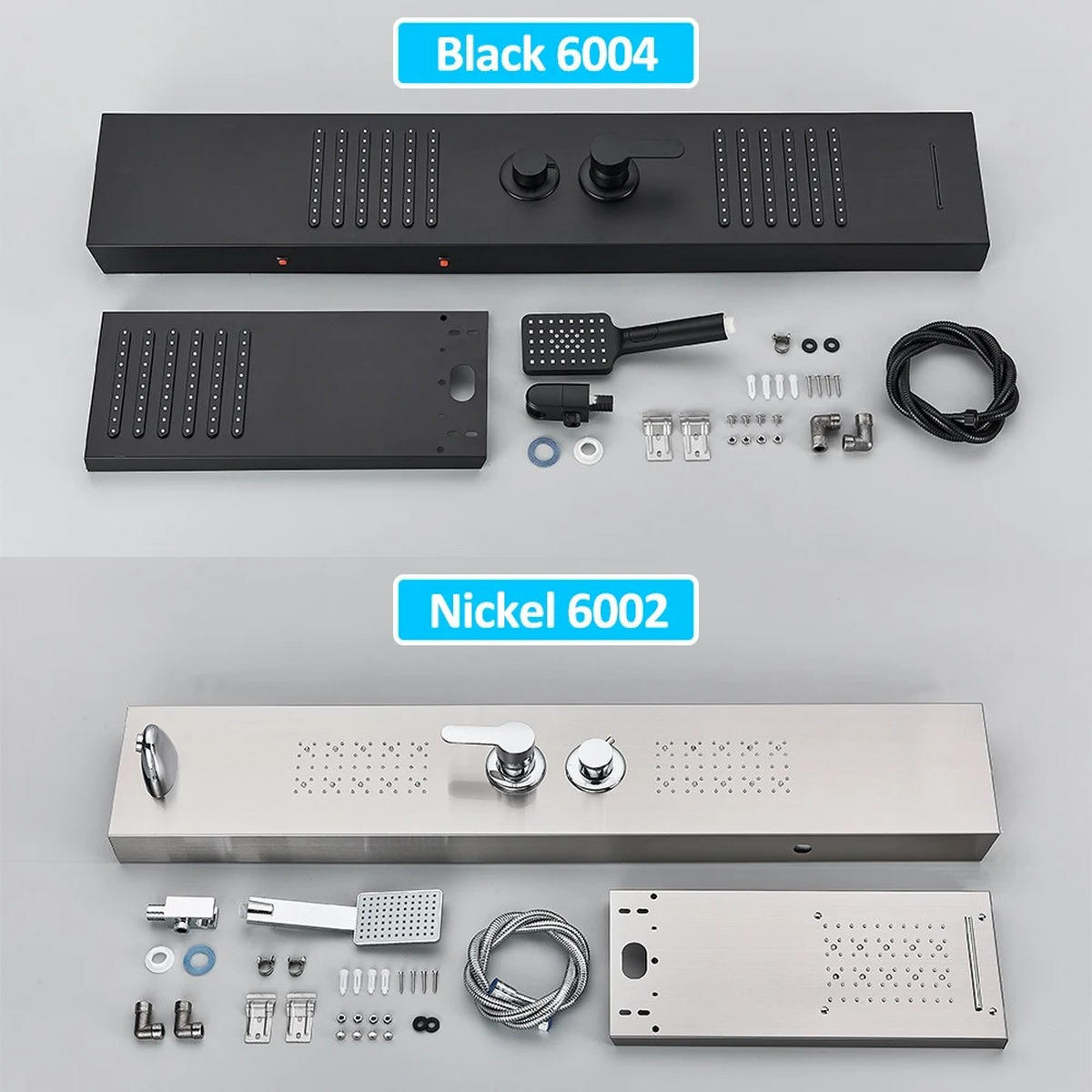 LED Duschpaneel Turmsystem Schwarz - Schwarz Hochglanz, Metall (46/122/20cm) - Kaket
