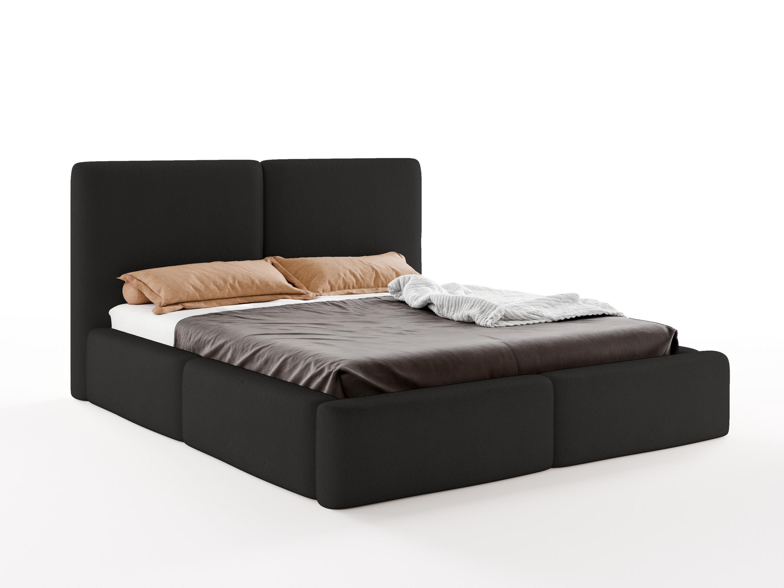Luxkor24 Polsterbett Schwarz 140x200 cm