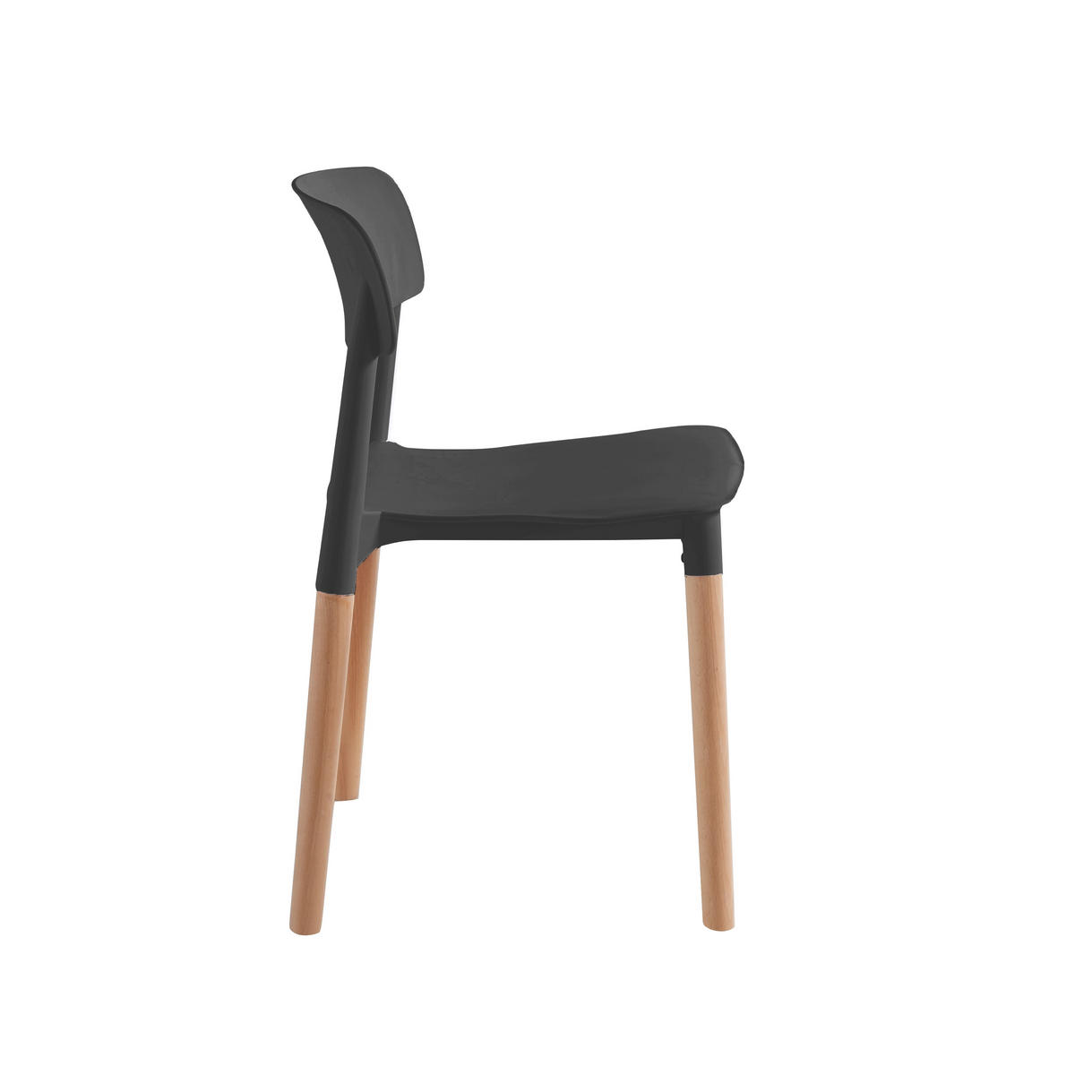 STUHL 4er-Set Polypropylen Schwarz - Schwarz, Kunststoff (45/75/46cm) - Nordlys