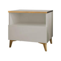 NACHTTISCH Alrik 1SZ - Beige/Goldfarben, Holzwerkstoff/Kunststoff (50/50/40cm) - MIRJAN24
