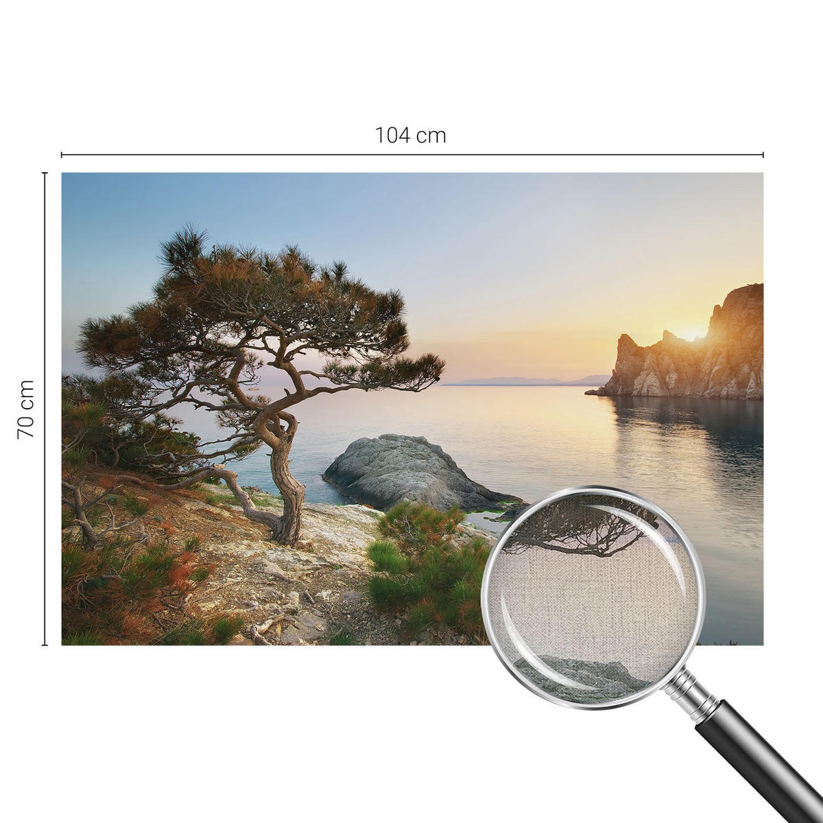 FOTOTAPETE 104x70 cm - Friedliche Natur - Blau, Textil (104/70cm) - Wallfluent