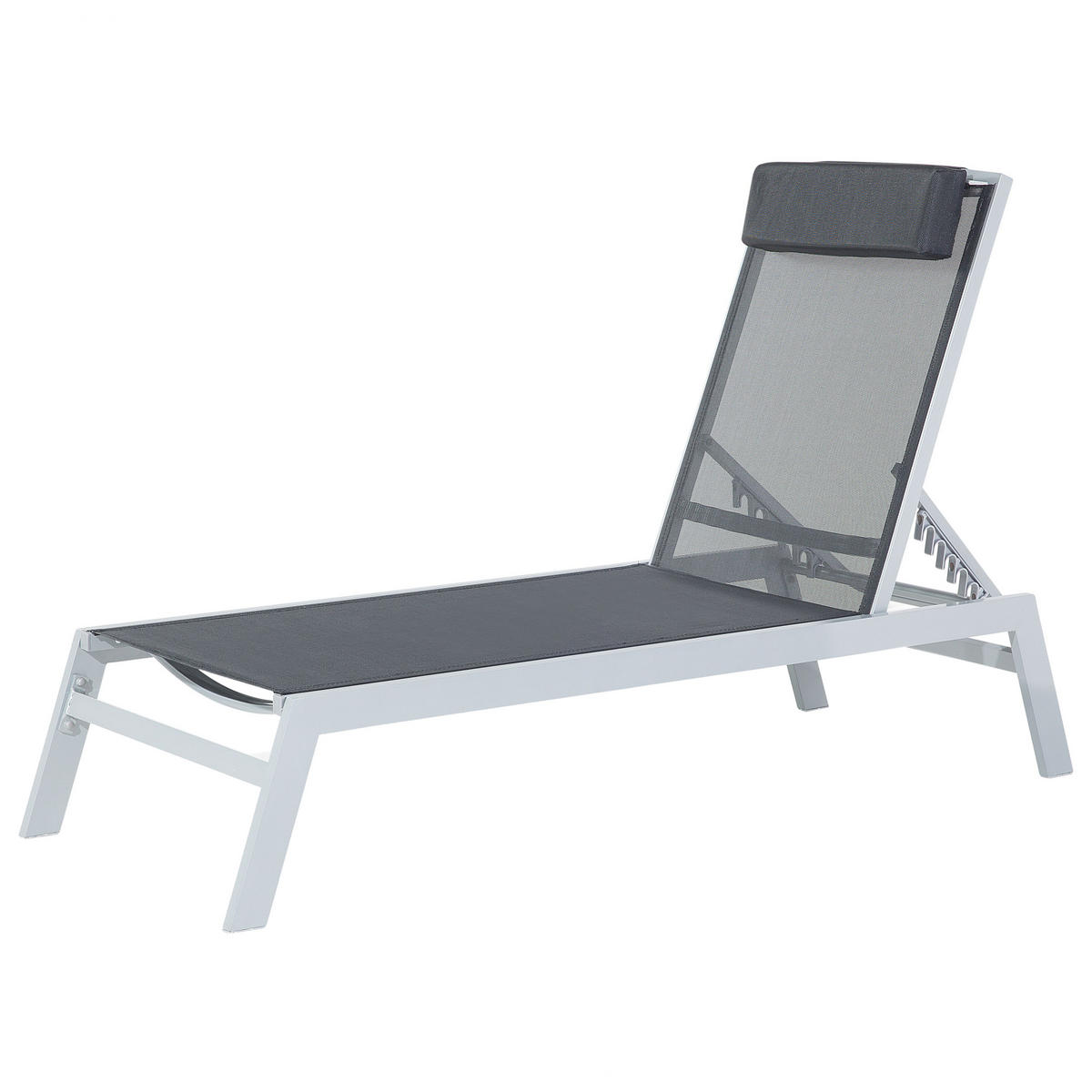 GARTENLIEGE schwarz Catania - Schwarz, Metall (66/103/155cm) - Beliani