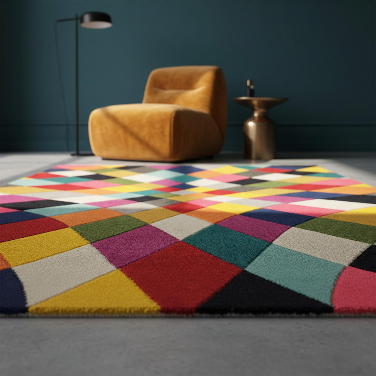 TEPPICH Geometrisch-Design, hochdicht, mit Jute-Rücken MEON KARL, Multi 200x290 cm - Multicolor, Textil (200/290cm) - KADIMA DESIGN