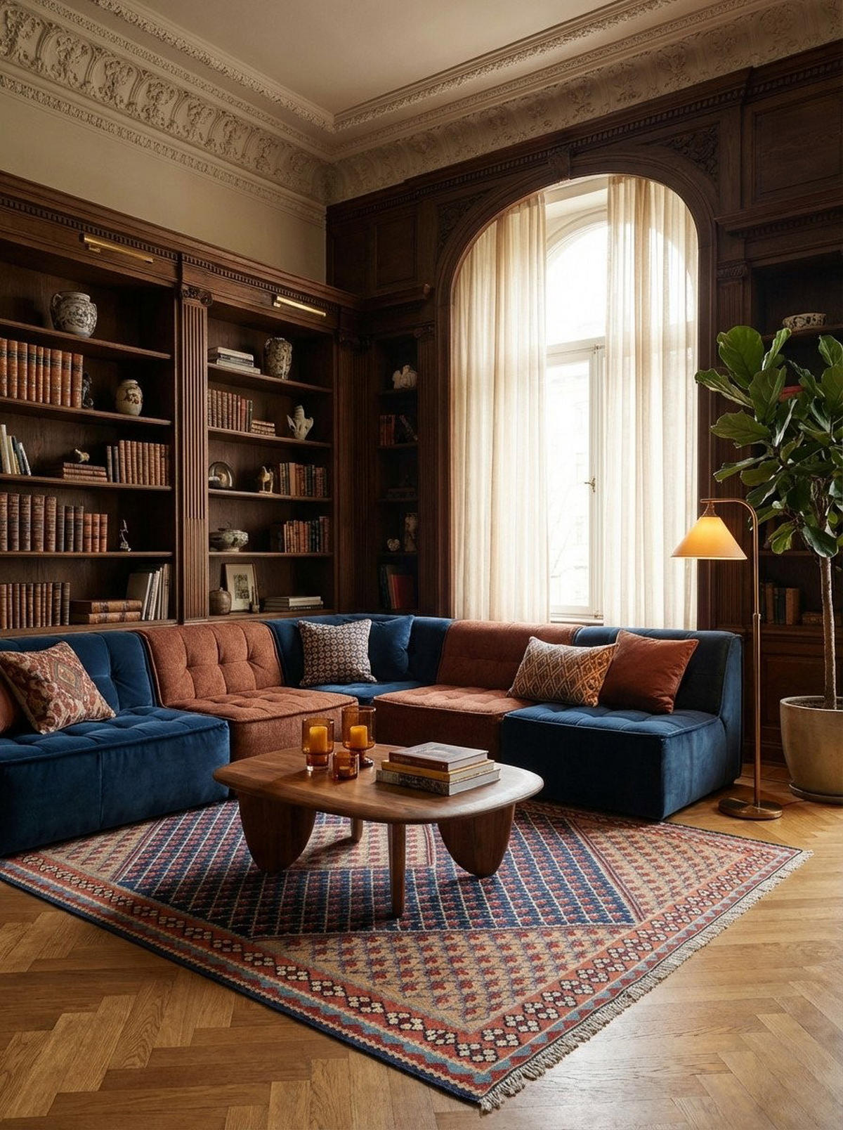 HANDWEBTEPPICH Kelim Senneh Blau 198/151 cm Schurwolle - Blau, Textil (151/198cm) - Looma