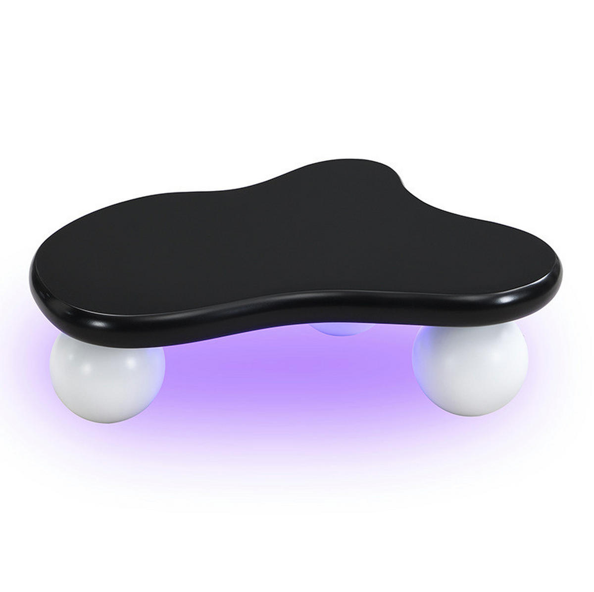 COUCHTISCH 95/62,5 cm mit LED-Beleuchtung in Wolkenform - Schwarz, Holzwerkstoff (95/62.5/32cm) - BEAOK