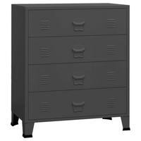 INDUSTRIAL Kommode Mit Schubladen Anthrazit 78/40/93 Cm Metall - Anthrazit, Metall (40/93/78cm) - vidaXL