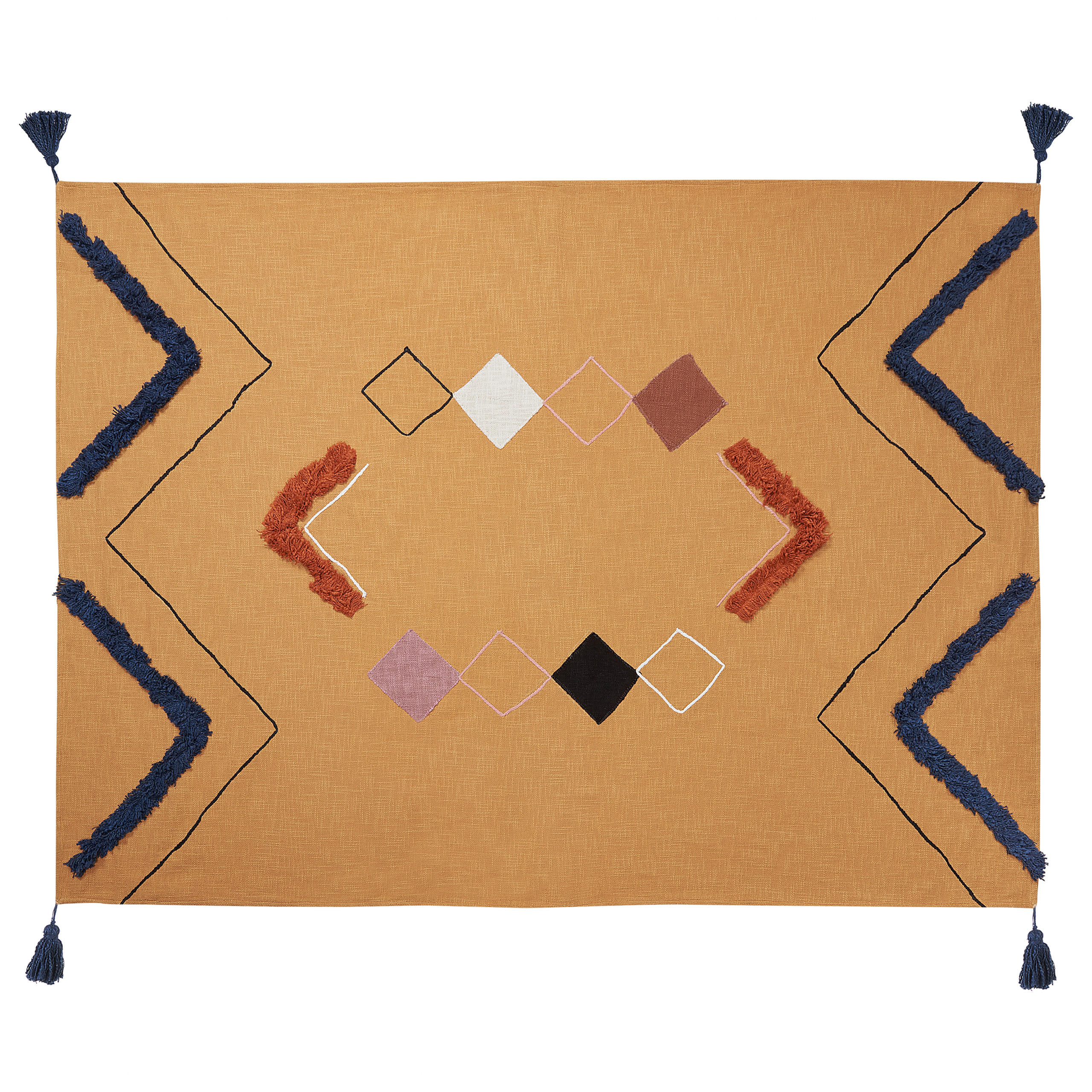 DECKE Orange Shimla 130/180 cm - Orange, Naturmaterialen/Textil (130/180cm) - Beliani