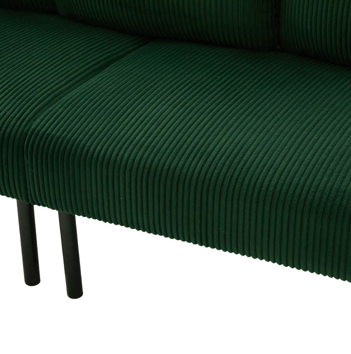 SOFA Dreisitzer mit Seitentasche 171 x 72 x 80 cm Cord Emerald - Smaragdgrün, Textil (171/80/72cm) - IVMEU