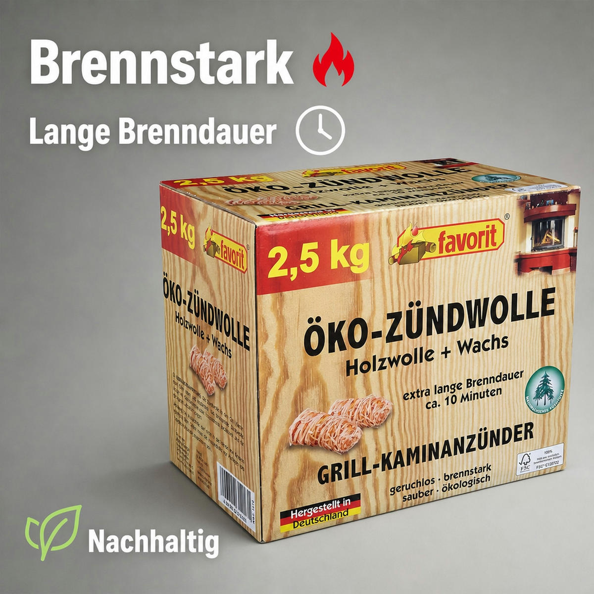 ÖKO-ZÜNDWOLLE - Naturfarben, Naturmaterialien (20/25/30cm) - Westfalia