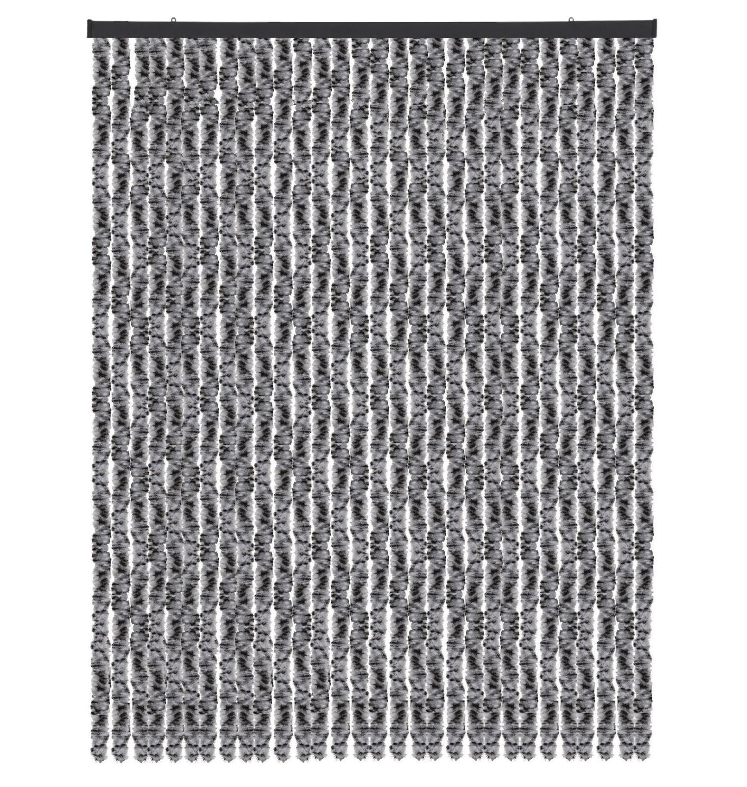 FLAUSCHVORHANG (120x200 cm) Türvorhang in "Meliert Schwarz-Grau-Weiß" - Multicolor, Kunststoff (120/2/200cm) - Arsvita