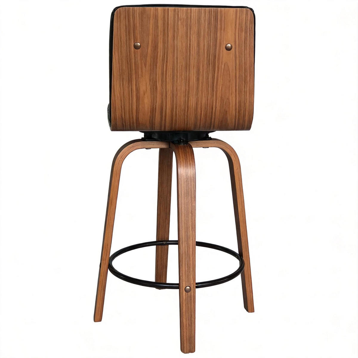 BARHOCKER DE-36437 mit geschwungenen Holzbeinen Schwarz - Schwarz, Holz (48/90/40cm) - ComfortXL