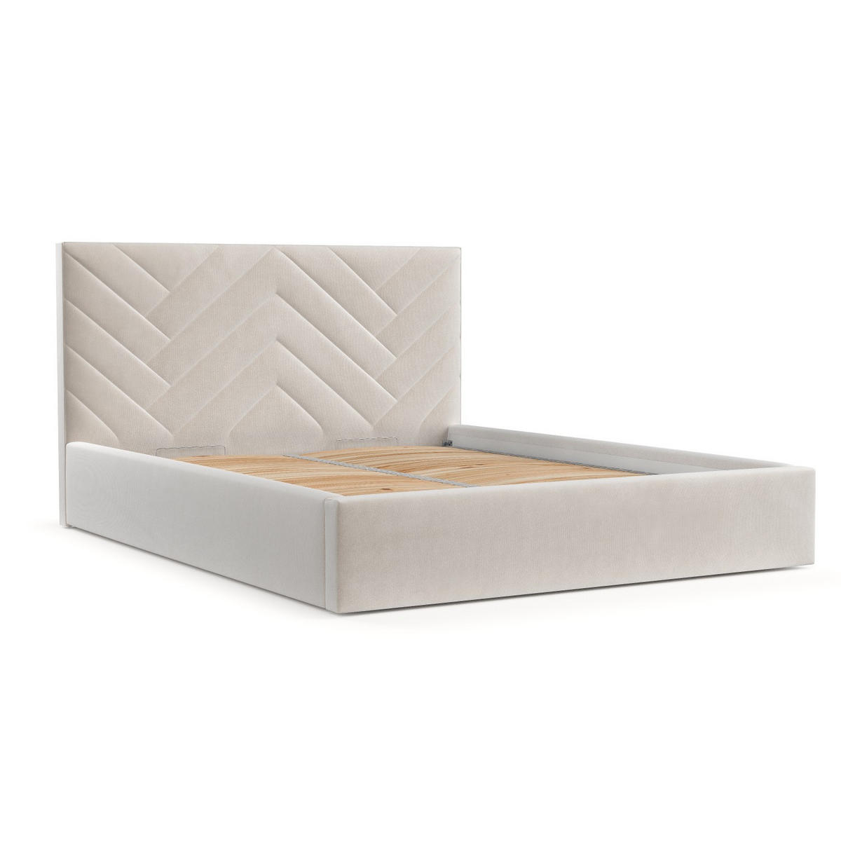 POLSTERBETT Arco 140/200 cm Creme im Paros Stoff - Creme/Schwarz, Holz/Holzwerkstoff (140/200cm) - AltaBeds