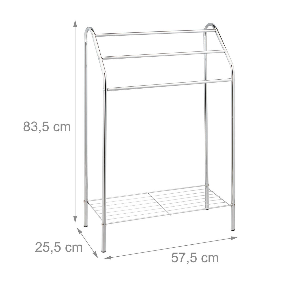 HANDTUCHSTÄNDER - Silberfarben, Kunststoff/Metall (57.5/83.5/25.5cm) - Relaxdays