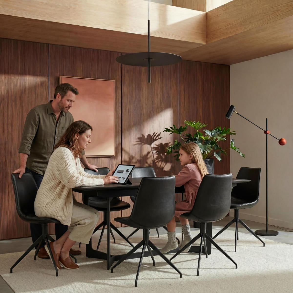 STUHL-SET 2 Stück in Kunstleder - Schwarz, Textil/Metall (48/85/57cm) - Furnhouse