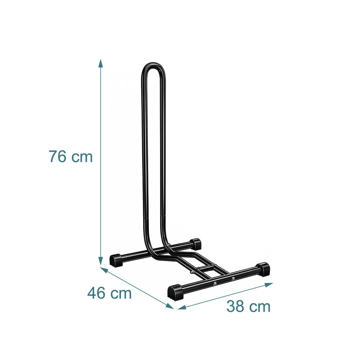 FAHRRADSTÄNDER Schwarz Stahl Kunststoff 26 bis 29 Zoll - Schwarz, Kunststoff/Metall (38/76/46cm) - Relaxdays