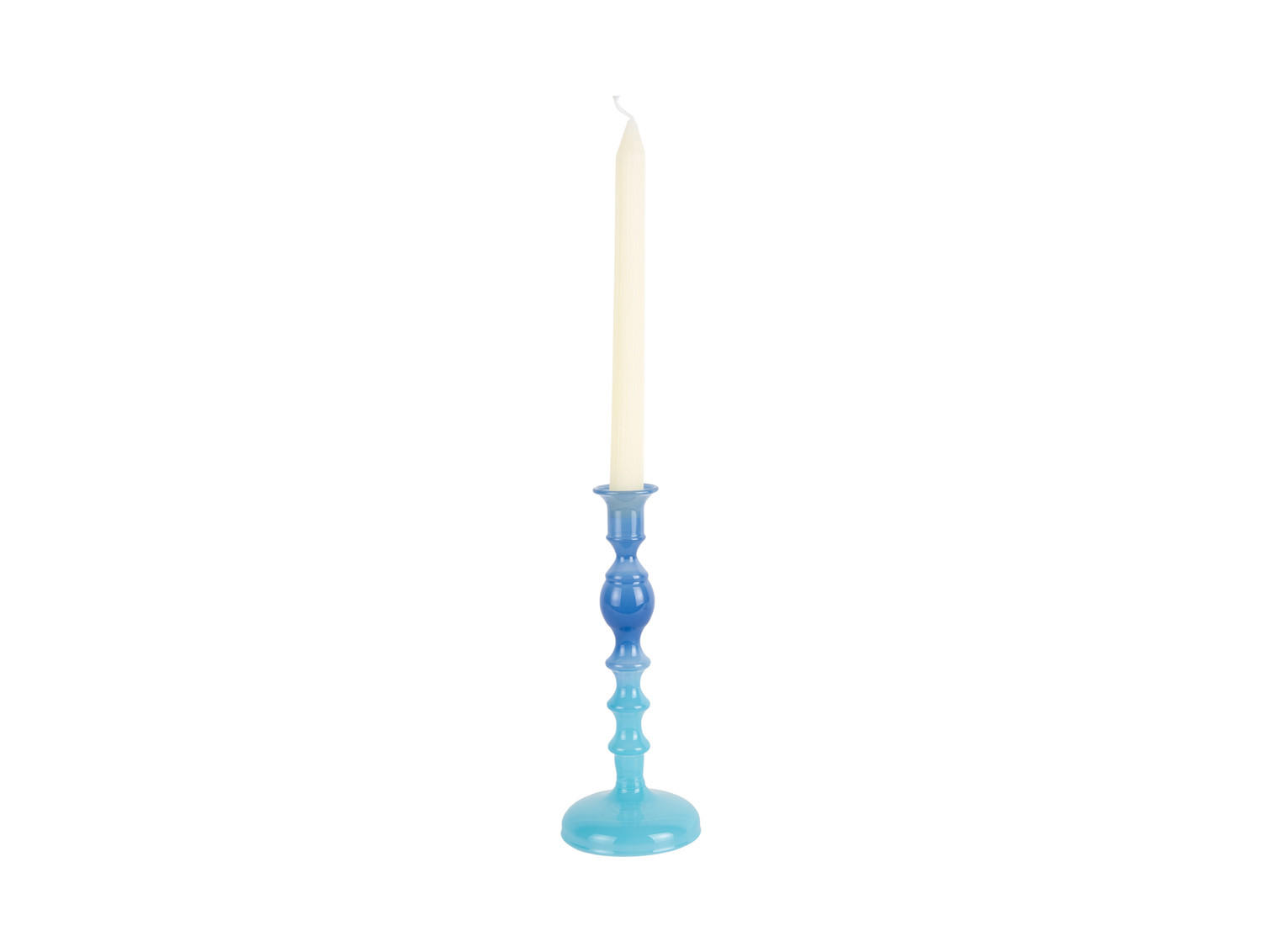 KERZENHALTER Grato Mecer Blau 9/9/22.5 cm - Blau, Glas (9/22.5/9cm) - Present Time