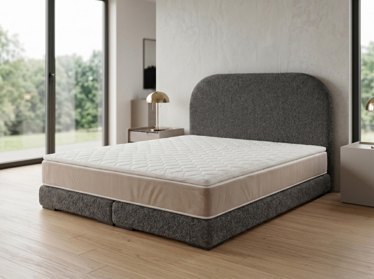 POLSTERBETT LEON1 140x 200 cm Farbe: Grau - Grau, Textil (140/200cm) - A&J MöbelLand