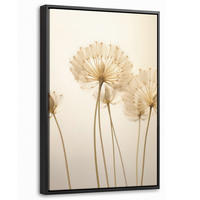 LEINWAND Bilder mit Rahmen - Sonnenlicht - Löwenzahn - Botanisch - Blumen - 20x30 - Creme, Textil (20/30cm) - MuchoWow