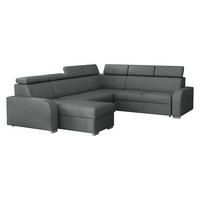 WOHNLANDSCHAFT Oslo 2rR2pLC - Dunkelgrau/Silberfarben, Holz/Kunststoff (315/85/250cm) - MIRJAN24