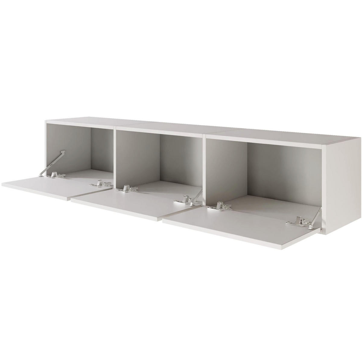 TV-LOWBOARD Framme hängend, 3 Klappen, Weiß, 150/30/30 cm - Weiß, Holzwerkstoff (150.1/30/30cm) - Selsey