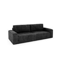 SCHLAFSOFA 4-Sitzer Cord Schwarz - Schwarz, Textil (244/70/102cm) - Furnisell
