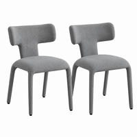STUHL 2er-Set mit Rollen 53 x 53 x 78 cm Grau - Grau, Metall (53/78/53.1cm) - Meubliv