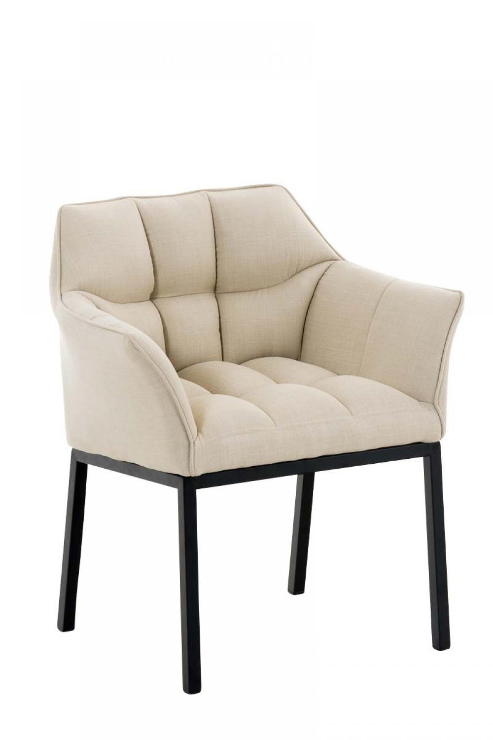 WOHNZIMMERSTUHL Stoff creme - Creme/Schwarz, Textil/Metall (67/78/63cm) - CLP