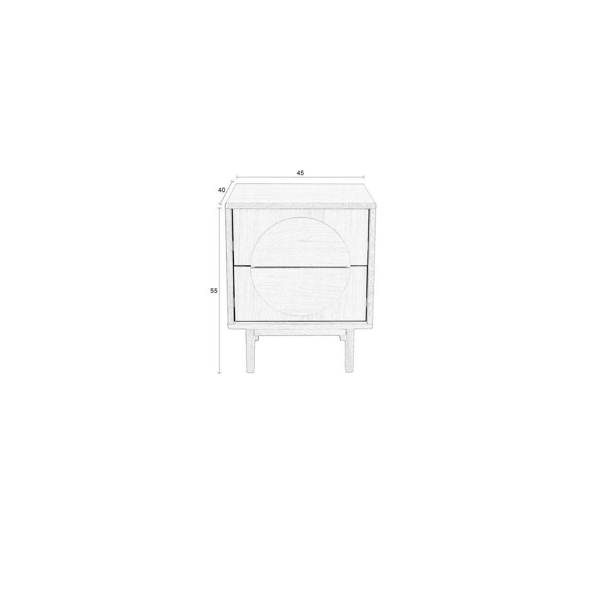 BEISTELLTISCH Groove Eiche - Beige, Holz (45/40/55cm) - Zuiver