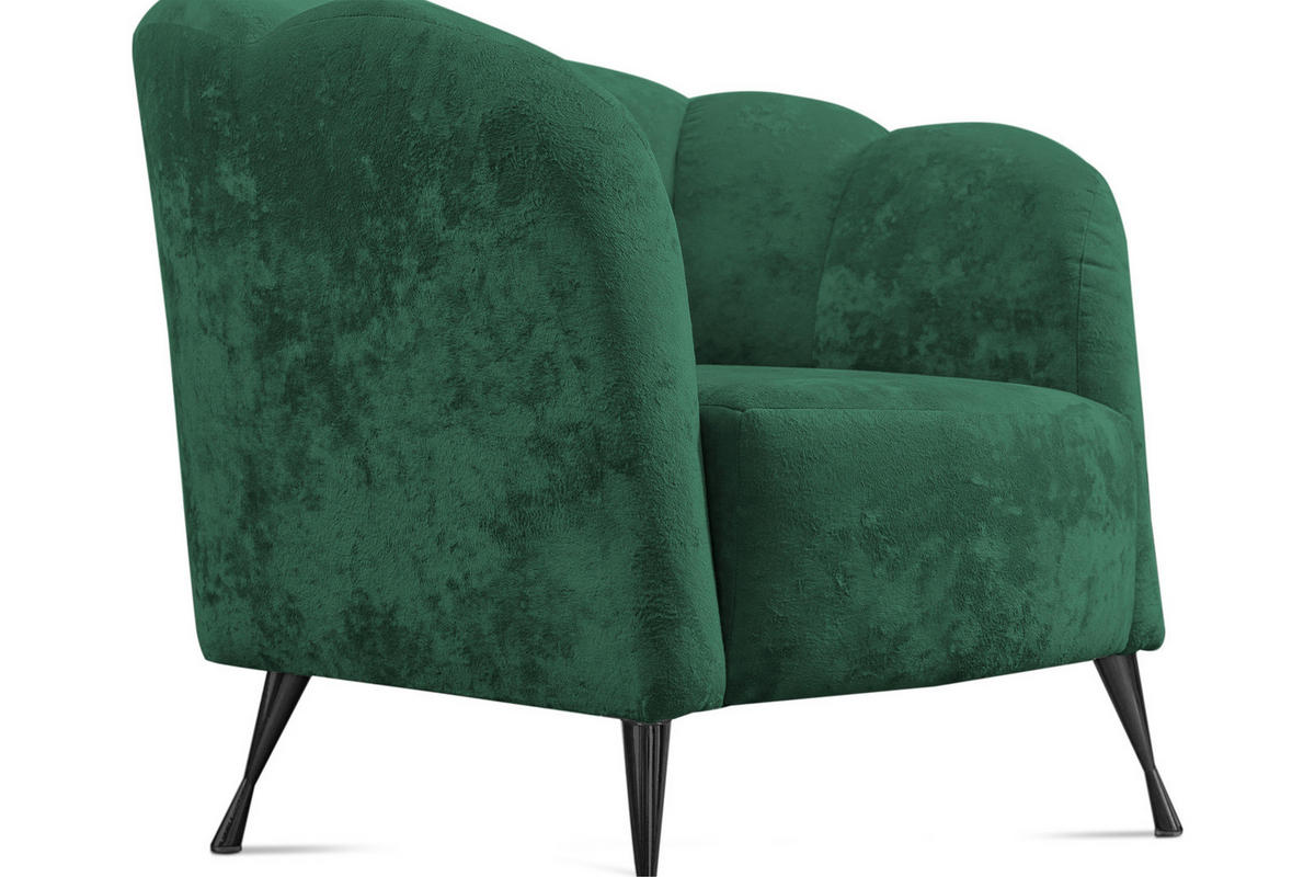 POLSTERSESSEL Adria mit Metallfüßen - Dunkelgrün/Schwarz, Holzwerkstoff/Textil (87/78/83cm) - Ravio