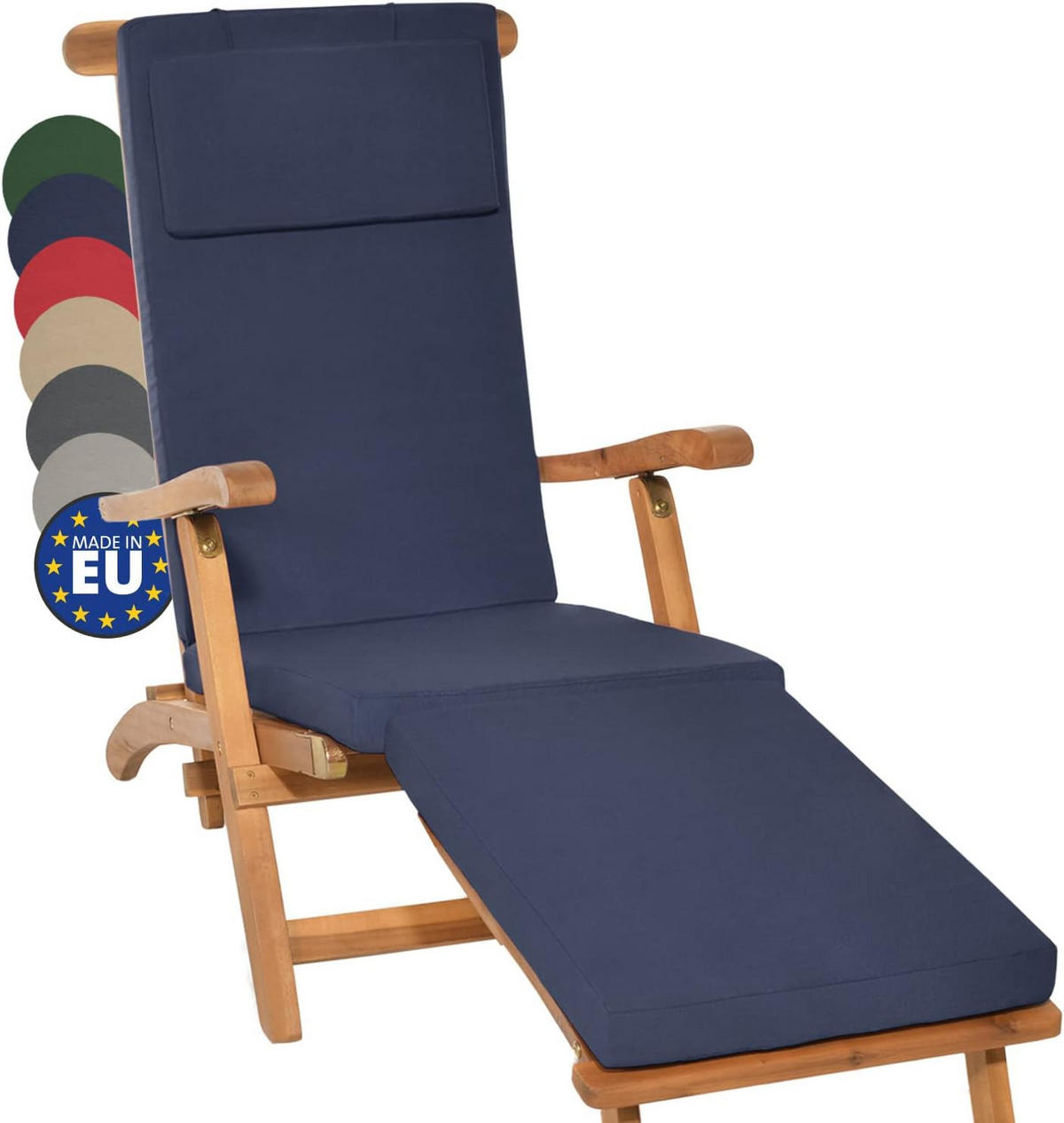 DECKCHAIRAUFLAGE Loftlux DC 175x45x5cm Dunkelblau (2tlg) - Dunkelblau, Textil (45/10/175cm) - Beautissu 