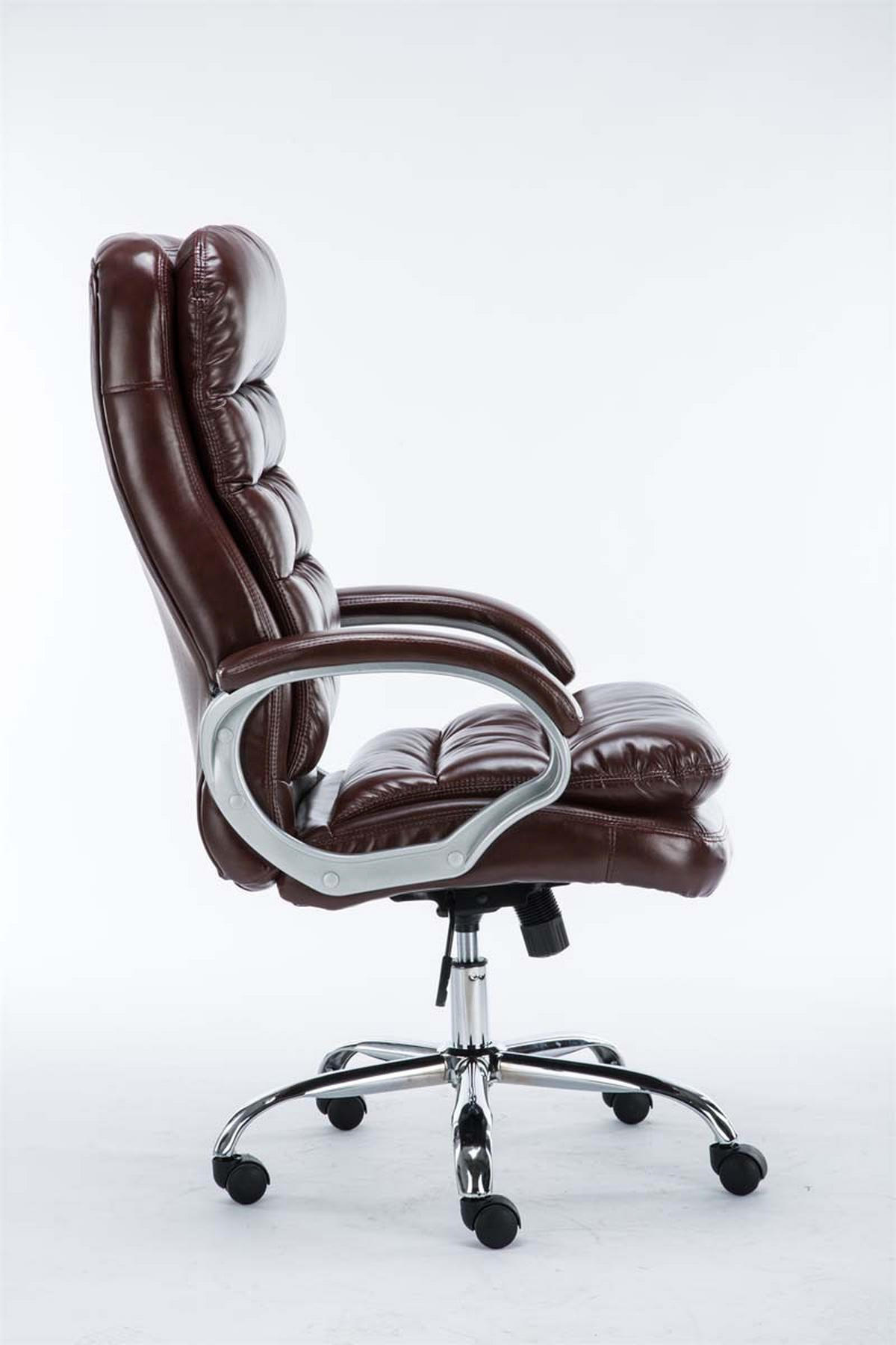 BÜROSTUHL SOUK - 116x68x77, Bordeauxrot | Kunstleder - Bordeaux, Leder/Metall (68/116/77cm) - DELUKE