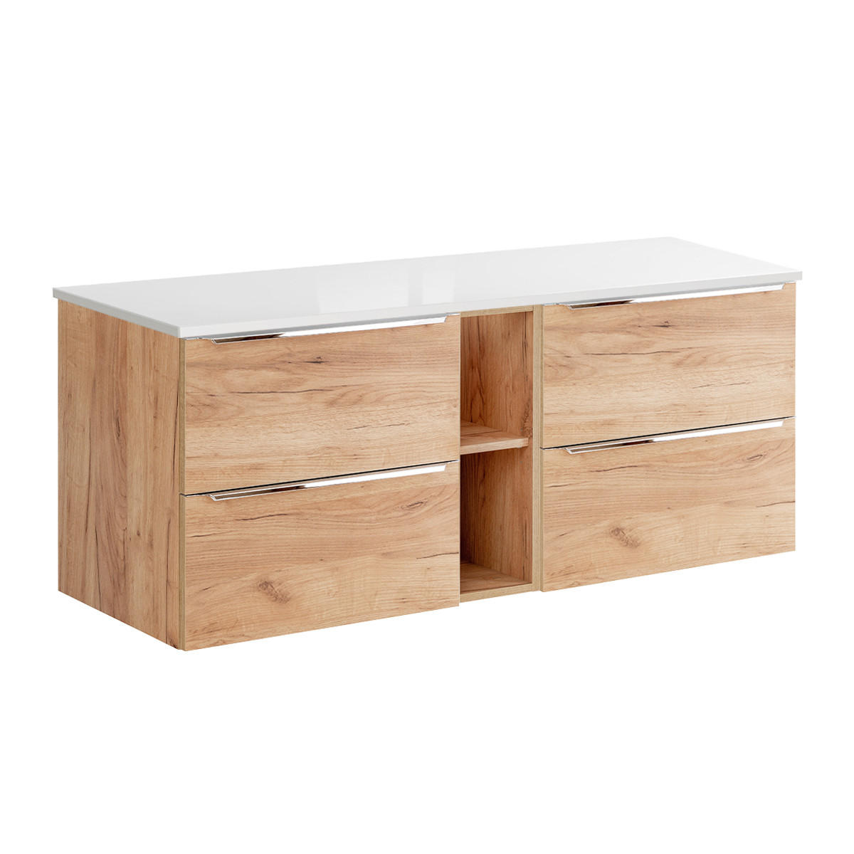 WASCHTISCHUNTERSCHRANK 140.4cm April Holz - Braun, Holzwerkstoff (140.4/59/46cm) - Petits-meubles