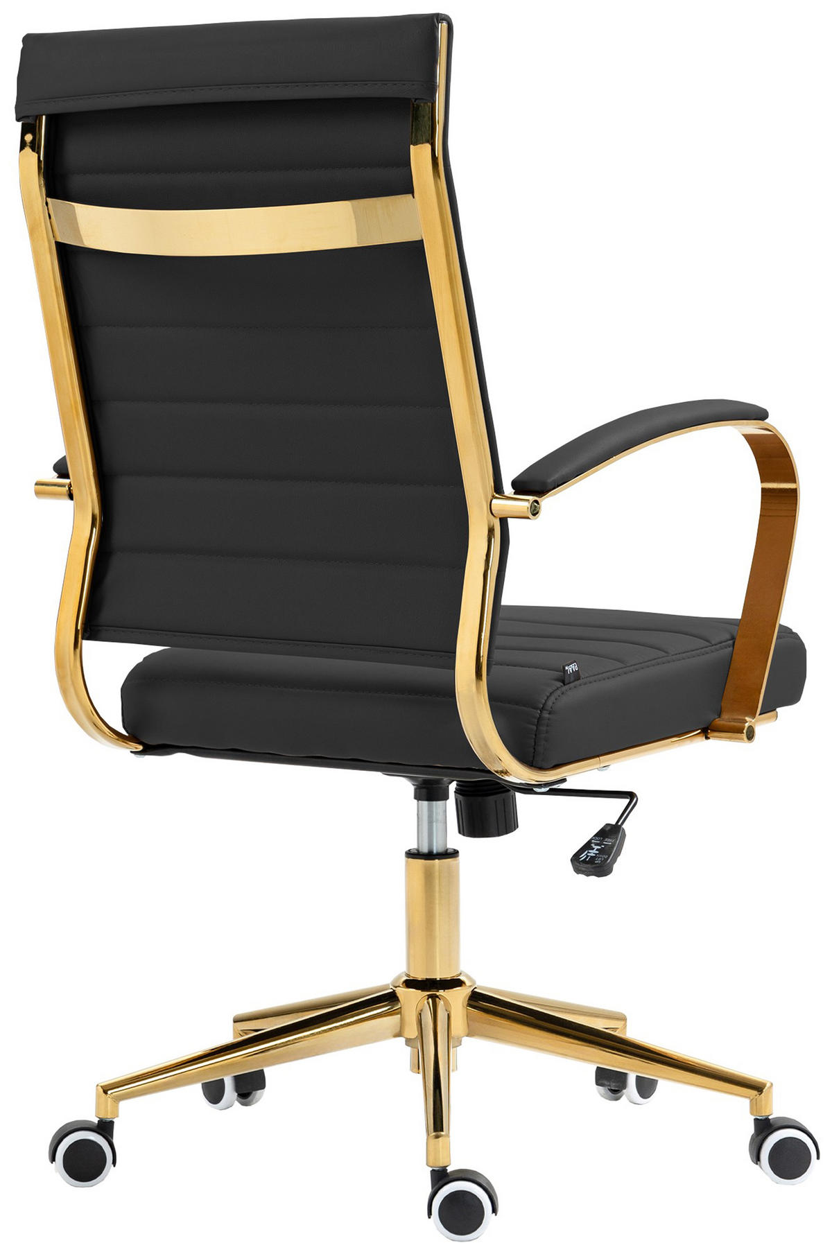 BÜROSTUHL Vantor Kunstleder schwarz - Goldfarben/Schwarz, Metall (57/109/59cm) - TPFLiving