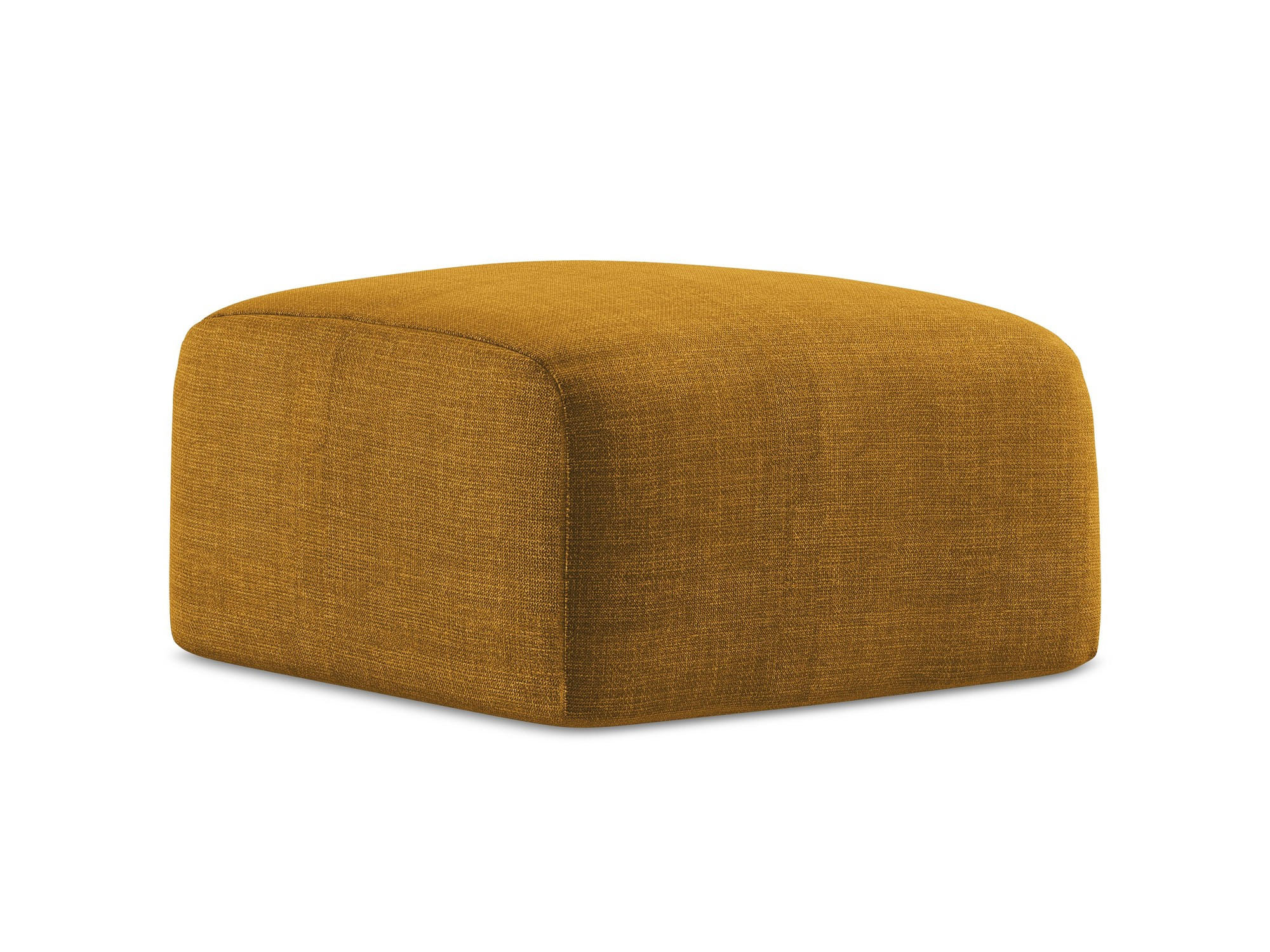 POUF Strukturstoff Gelb - Currygelb/Schwarz, Holzwerkstoff/Kunststoff (65/40/65cm) - Makamii
