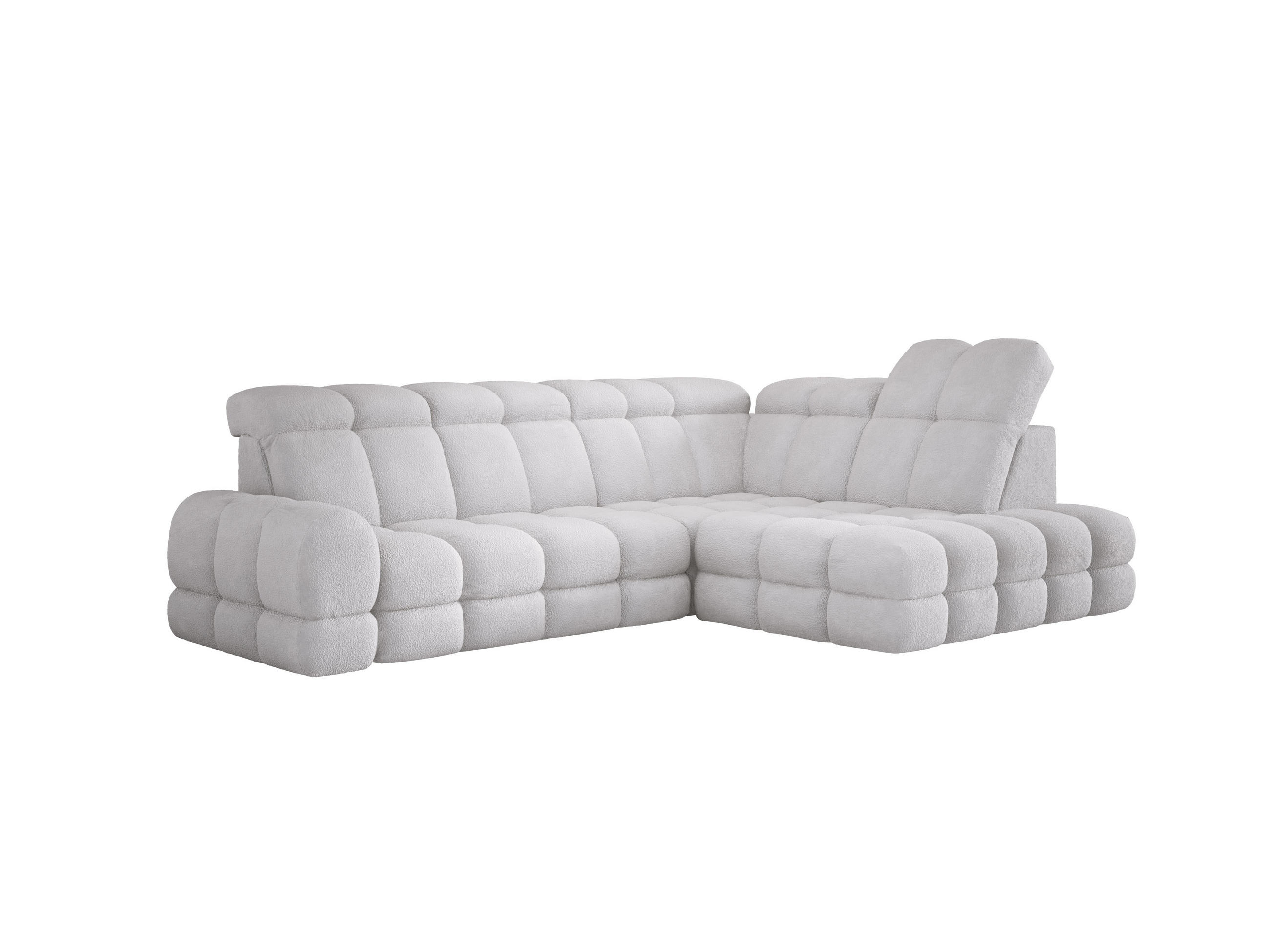 ECKSOFA TOLLO Anthology-stoff L-form 302x217x105 cm silber - Weiß, Holz/Textil (217/302cm) - DomoHome