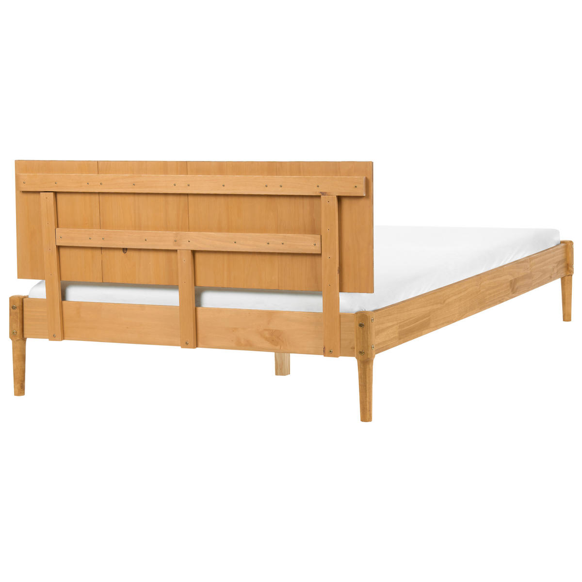 SPALNI KOMPLET borov les 160/200 cm svetlo rjava Flavignac - svetlo rjava/rjava, les (160/200cm) - Beliani