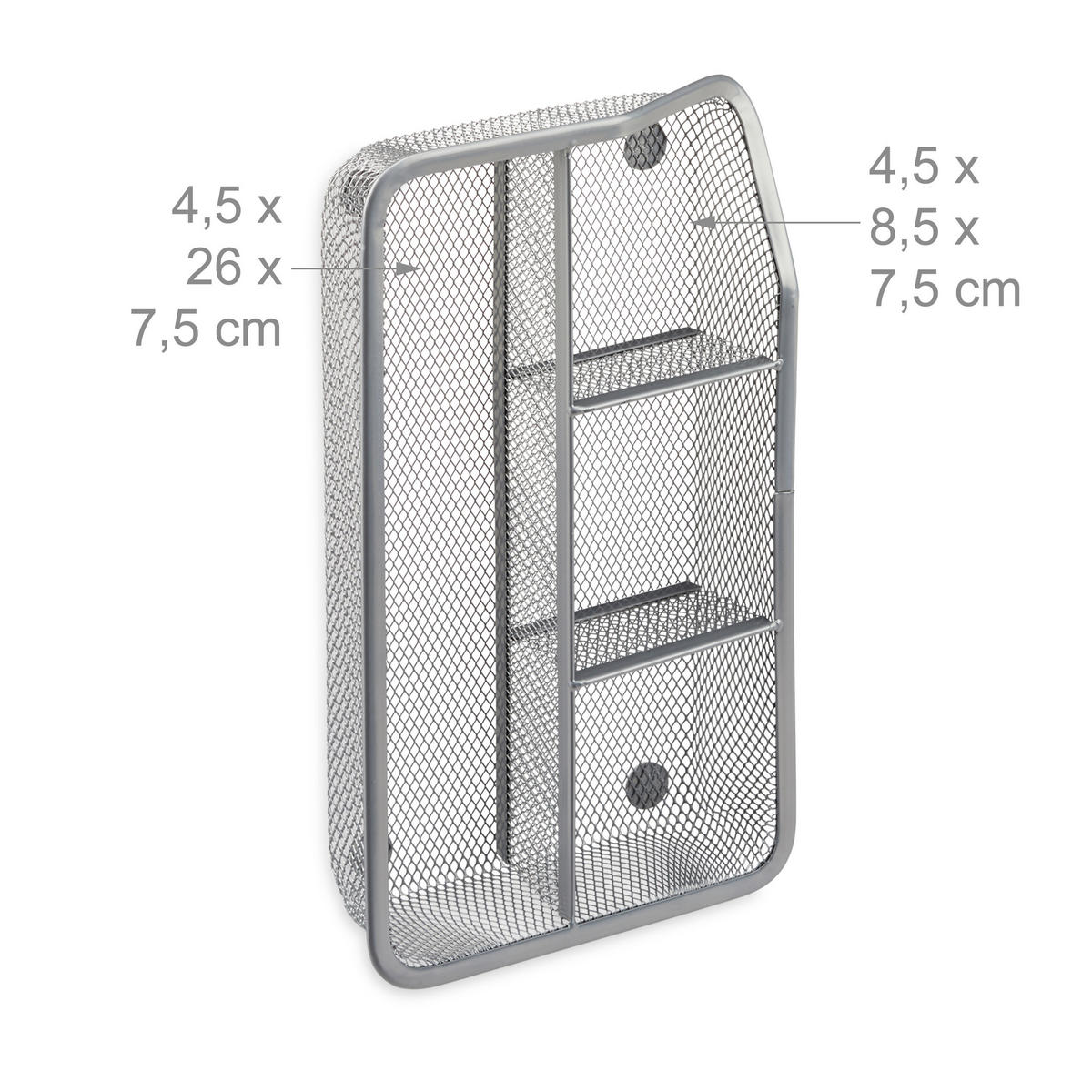 SCHREIBTISCHORGANIZER - Silberfarben, Metall (16/27.5/4.8cm) - Relaxdays
