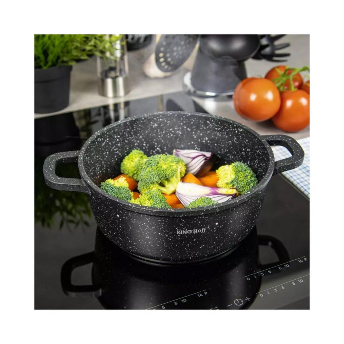 TOPF Graphit 20/20/8 cm KH1593 - Graphitfarben, Glas (20cm) - Kinghoff 