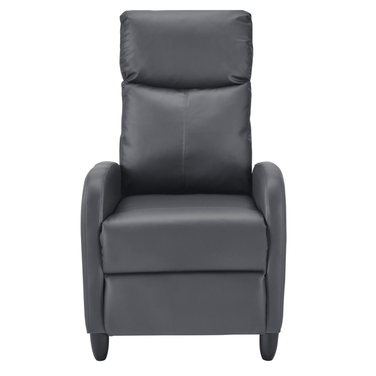 POLSTERSESSEL Bregenz Kunstleder Grau - Grau, Textil (60/102/92cm) - [en.casa]