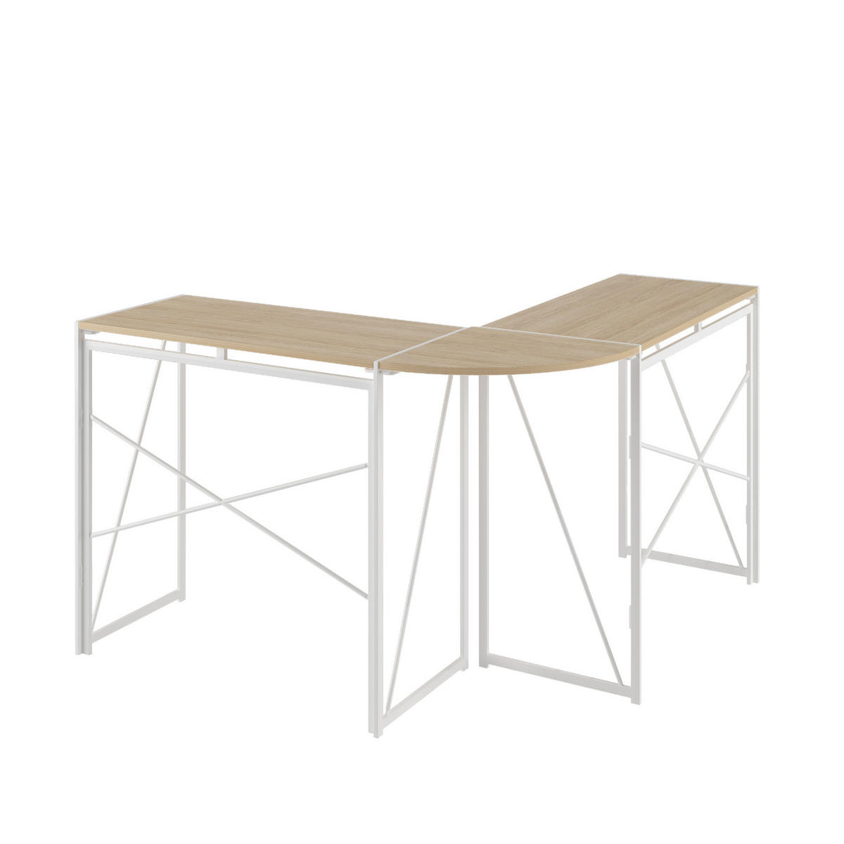 ECKSCHREIBTISCH in L-Form Metall und Holz Wood - Birnbaumfarben, Metall (118/118/74.5cm) - Meubliv