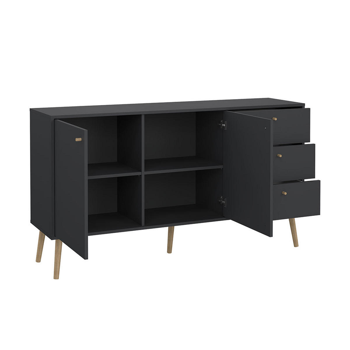 SIDEBOARD, Bodo, Grau, Holzwerkstoff, 148 x 40 x 82 cm - Grau, Holzwerkstoff (148/82/40cm) - ebuy24