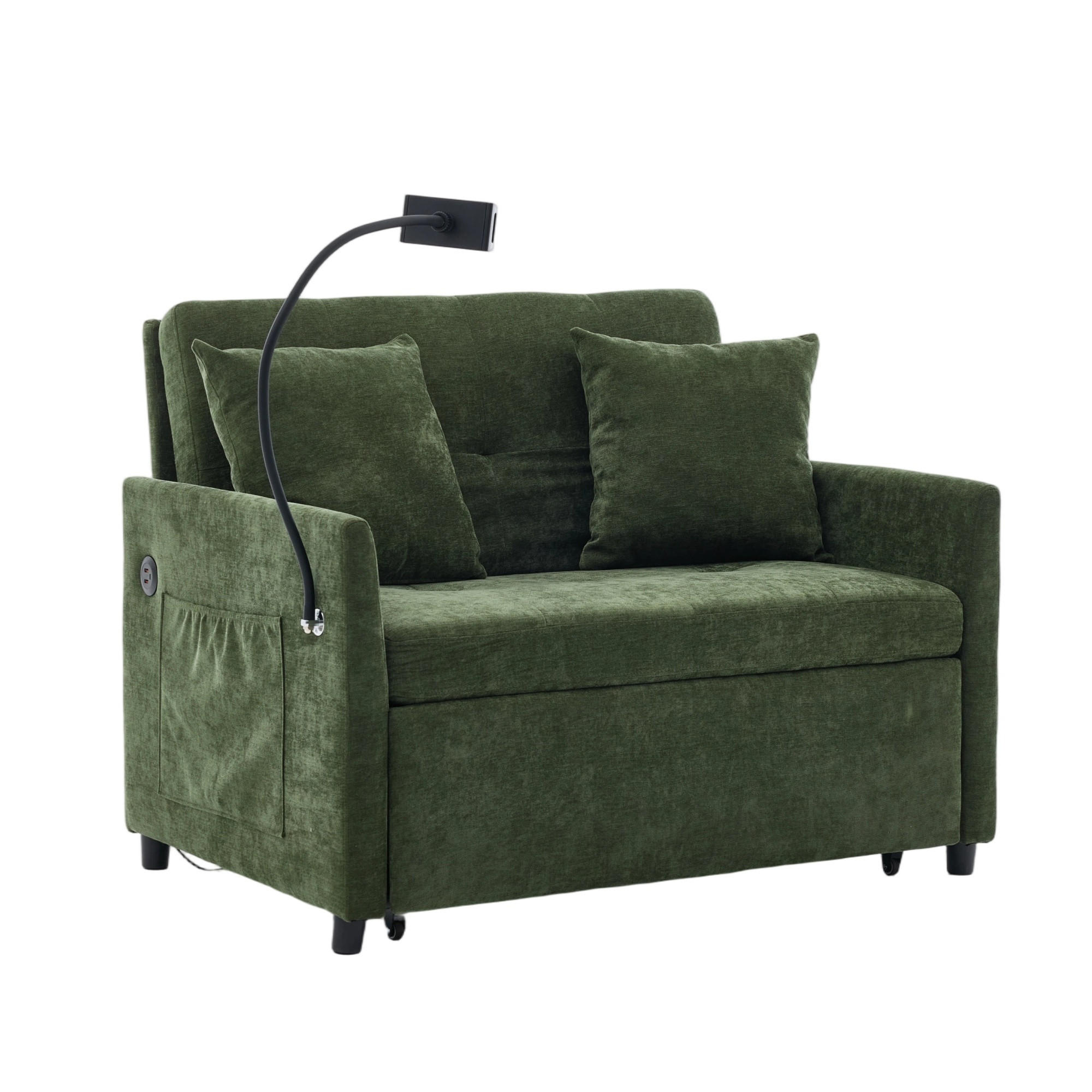 SCHLAFSESSEL DE-35222 mit USB und Tablethalter Grün - Grün, Metall (72/83.5/109cm) - ComfortXL